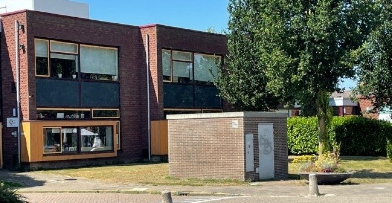 Muurbloempjes bij BS De Zon 1-Zo was het huisje voor de schildering (23-6-2023)