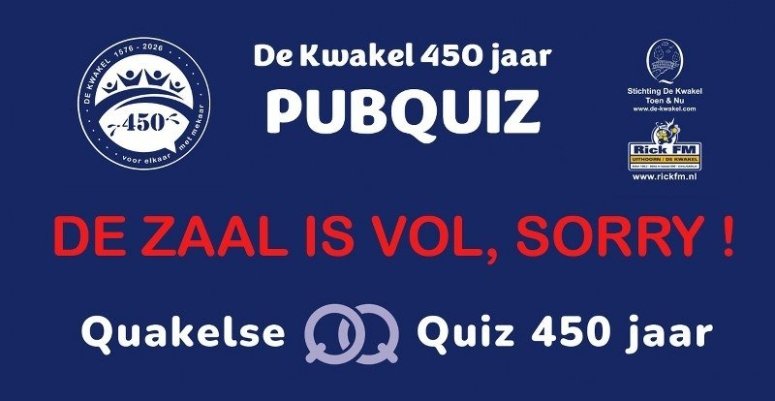 Inschrijving is GESTOPT, de zaal is VOL!